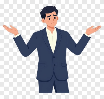 Confused Businessman Gesturing In A Suit PNG