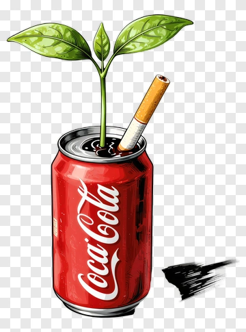 Coca-Cola Can With Plant And Cigarette PNG