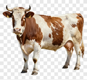 Brown And White Dairy Cow PNG