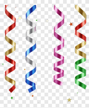 Colorful Party Streamers And Confetti PNG