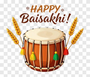 Happy Baisakhi Drum Celebration PNG