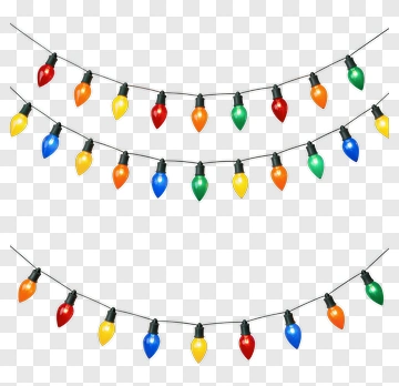 Colorful Christmas String Lights PNG
