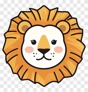 Cartoon Lion Face PNG