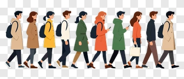 Group Of People Walking Together PNG