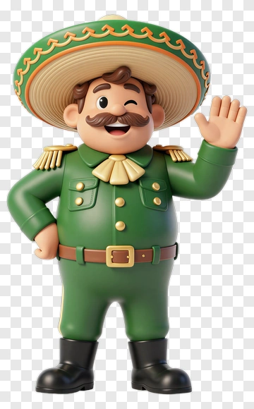 Cartoon Character Waving In Green Outfit PNG