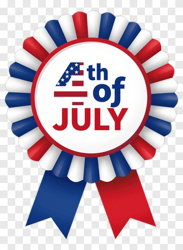 4Th Of July Ribbon Badge PNG