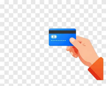 Hand Holding A Blue Credit Card PNG
