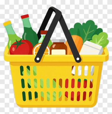 Grocery Basket Filled With Fresh Produce PNG