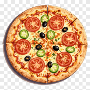 Delicious Pizza With Fresh Toppings PNG