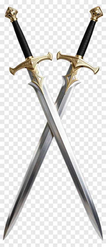 Crossed Decorative Swords PNG