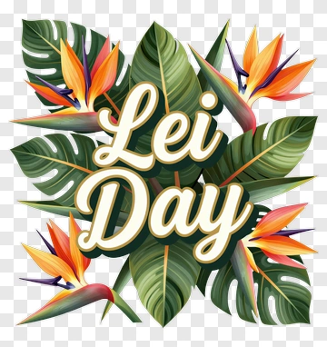 Lei Day Floral Composition PNG
