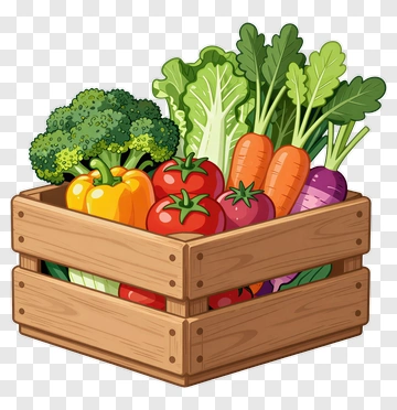 Colorful Vegetable Basket PNG