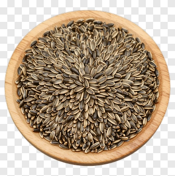 Sunflower Seeds In A Wooden Bowl PNG
