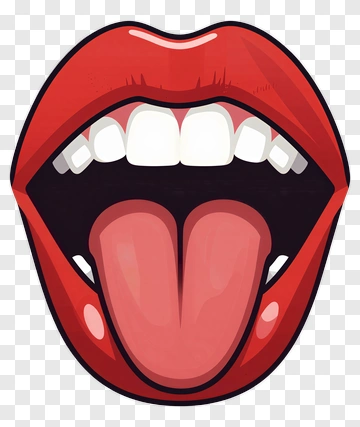 Cartoon Mouth With Sticking Out Tongue PNG