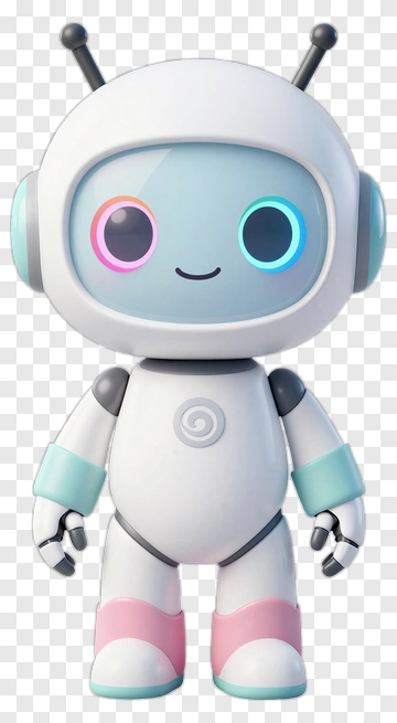 Cute Cartoon Robot Character PNG