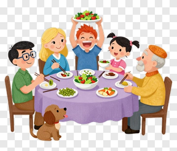 Happy Family Enjoying A Meal Together PNG