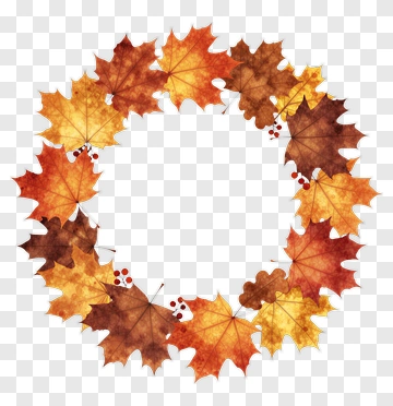Autumn Leaf Wreath PNG