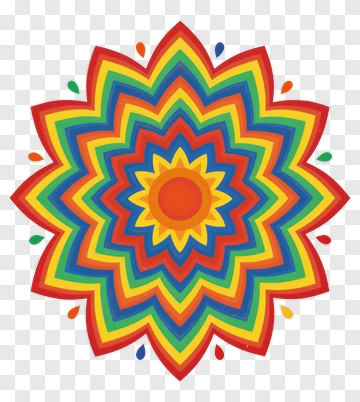 Colorful Geometric Star Pattern PNG