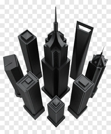 Black Skyscraper Collection PNG