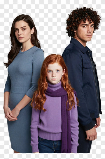 Family Portrait Of Three People PNG
