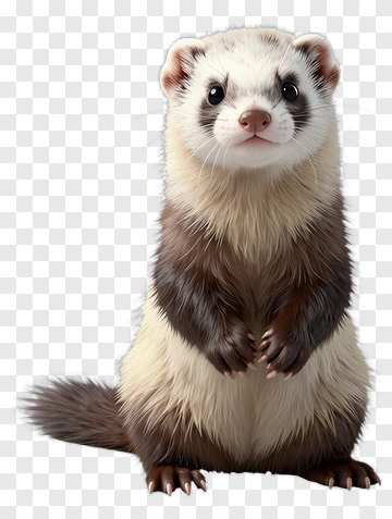 Realistic Ferret Standing Upright PNG
