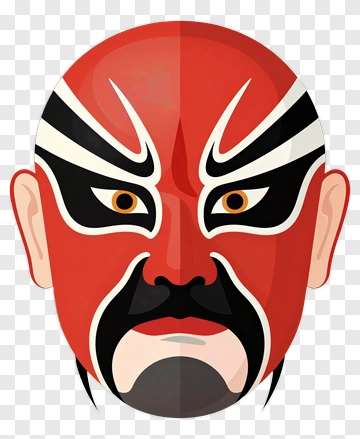 Cartoon Mask With Red And Black Design PNG