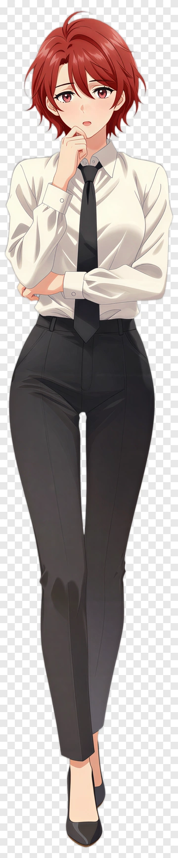 Anime Woman In Formal Attire PNG