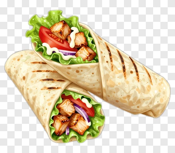 Grilled Chicken Wrap With Fresh Vegetables PNG