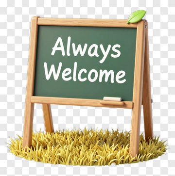 Chalkboard Sign Saying Always Welcome PNG