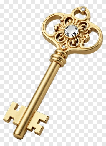 Golden Decorative Key PNG