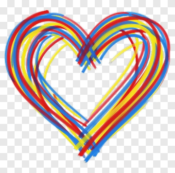 Colorful Heart Drawing PNG