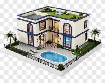 Modern House With Swimming Pool PNG