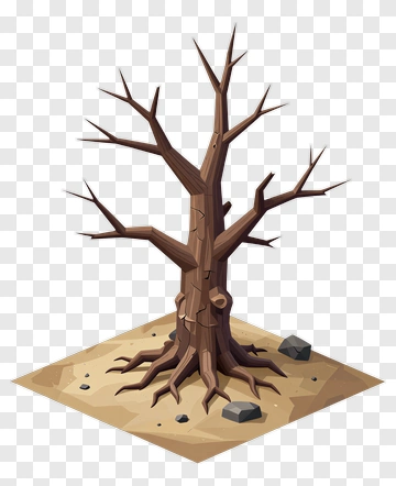 Dead Tree In A Desert Landscape PNG