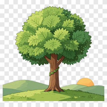 Colorful Tree In A Landscape PNG