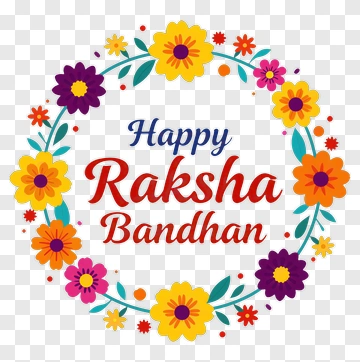 Happy Raksha Bandhan Floral Wreath PNG