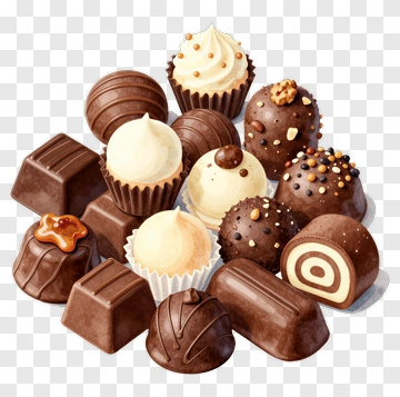 Assorted Chocolate Truffles And Confections PNG