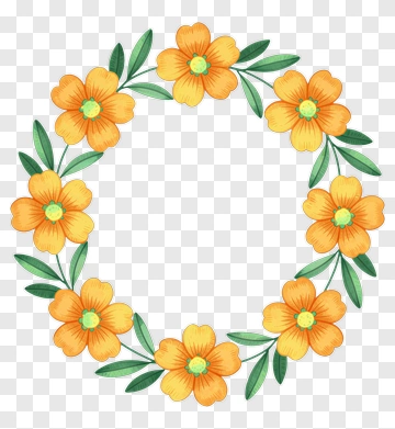 Colorful Floral Wreath PNG
