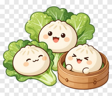 Cute Dumplings With Cabbage PNG