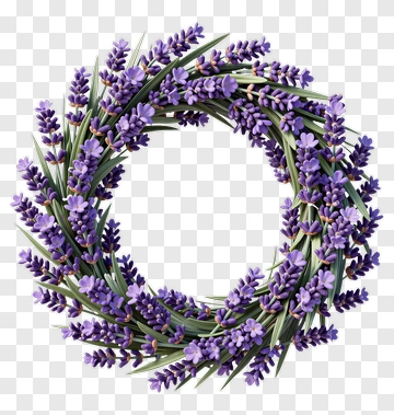 Lavender Floral Wreath PNG
