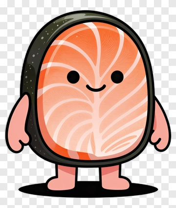 Cartoon Salmon Character PNG