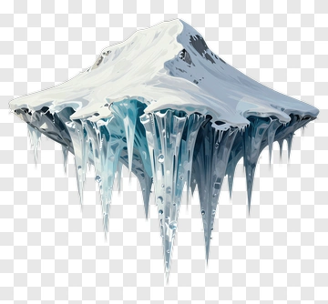 Ice Mountain With Snow And Icicles PNG