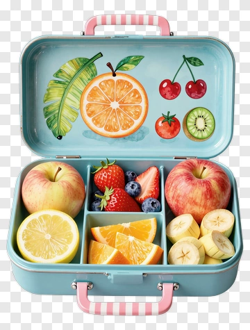 Colorful Fruit Lunchbox PNG