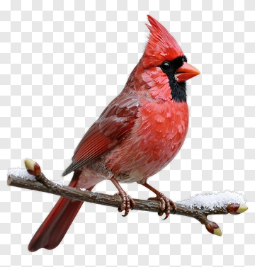 Red Cardinal Perched On A Branch PNG