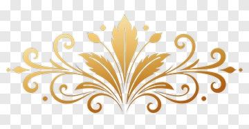 Golden Floral Ornament PNG