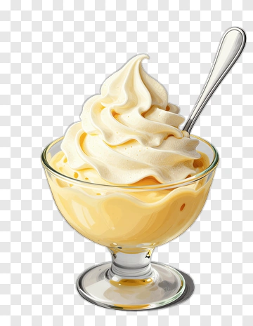 Vanilla Soft Serve Ice Cream In A Glass Cup PNG