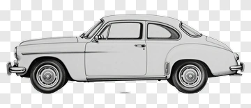 Vintage Car Side View PNG