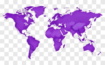 Purple World Map PNG
