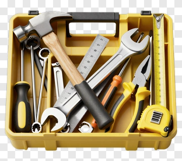 Toolbox Filled With Various Hand Tools PNG