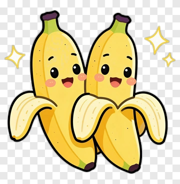Cartoon Bananas With Smiling Faces PNG