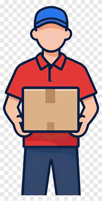Delivery Worker Holding A Package PNG